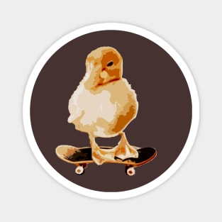 Cute Duck Doing Funny Skateboarding Tricks on Skateboard Funny Skater of the Year Magnet